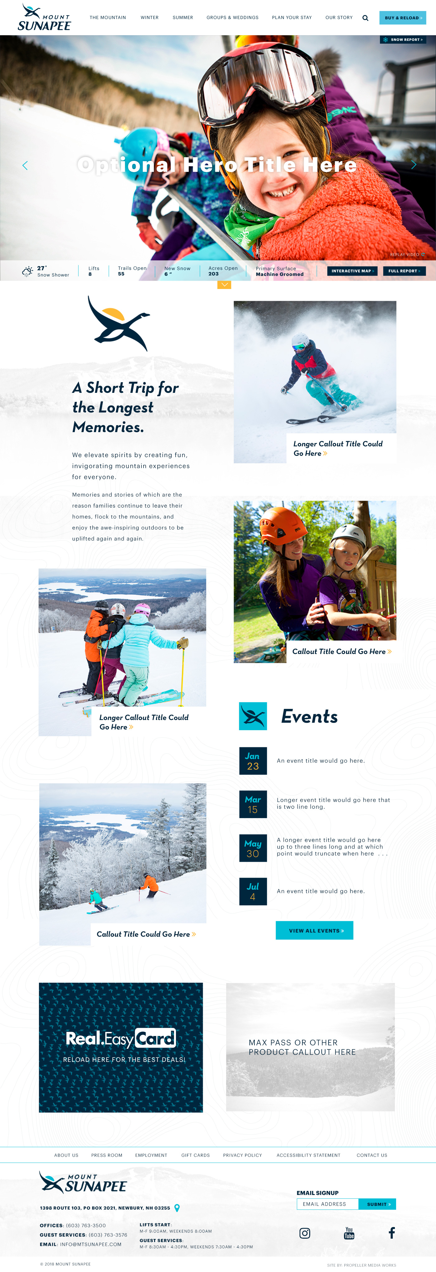 Mount Sunapee Desktop Homepage