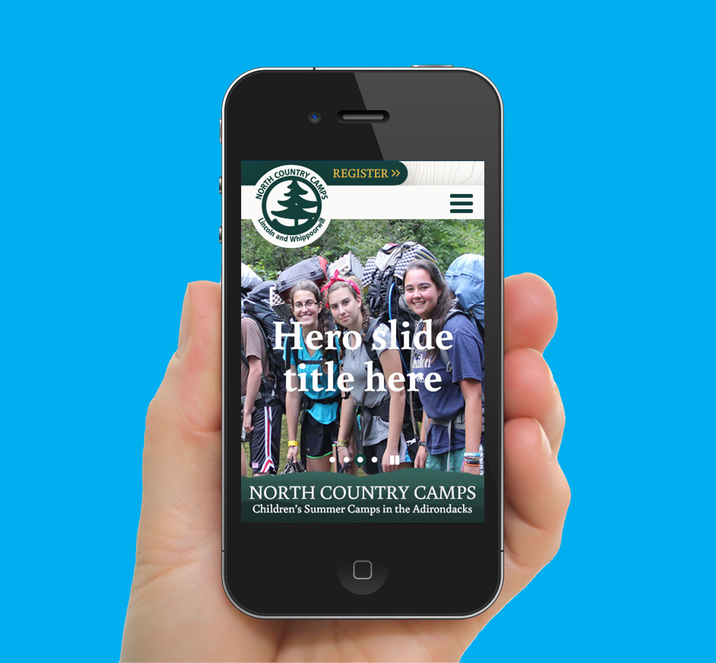 North Country Camps Homepage Mobile Design