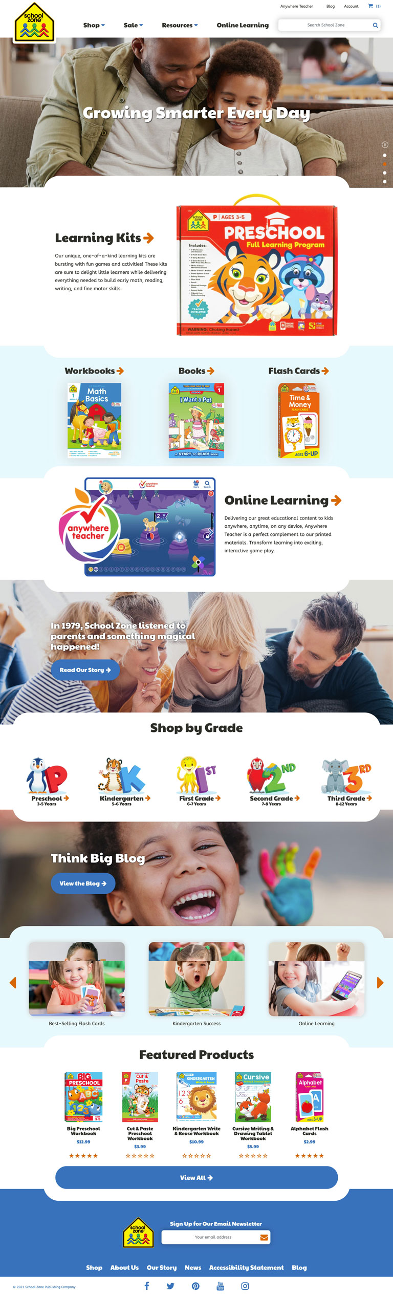 Schoolzone Homepage Desktop Website Design